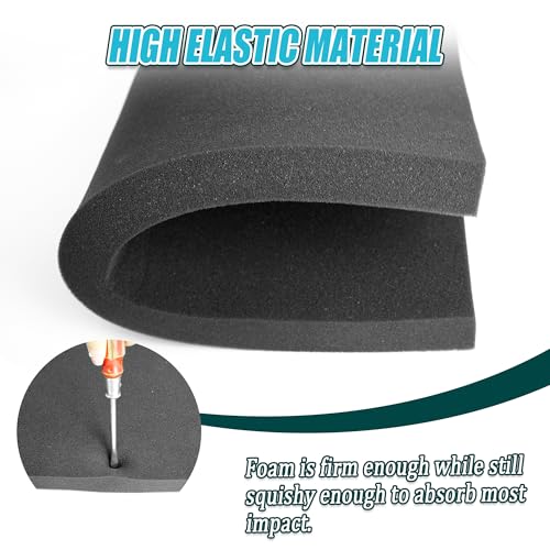 Black Packing Foam Sheets- 8PCS Cuttable Polyurethane Pads Cushioning