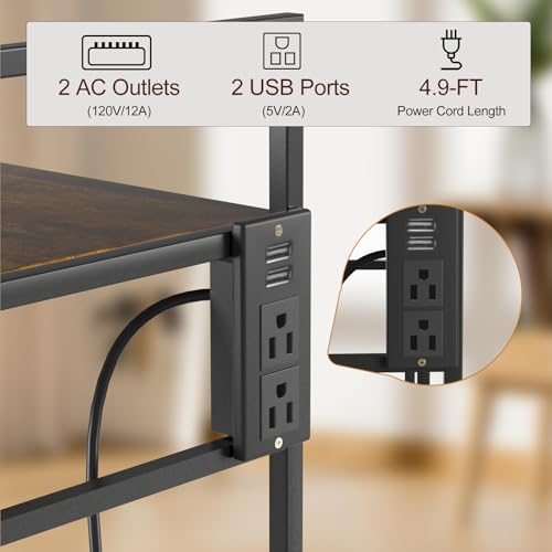 3-Tier Printer Stand - Adjustable Height, Sturdy Design, Space-Saving Storage Solution for Home Office, with Shelf for Books & Office Supplies, Easy Assembly, Fits Most Printers & Scanners