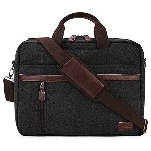 RAVUO Messenger Bag for Men, Water Resistant 17.3 inch Laptop Business Briefcase Canvas Shoulder Satchel for Work Business¡¦