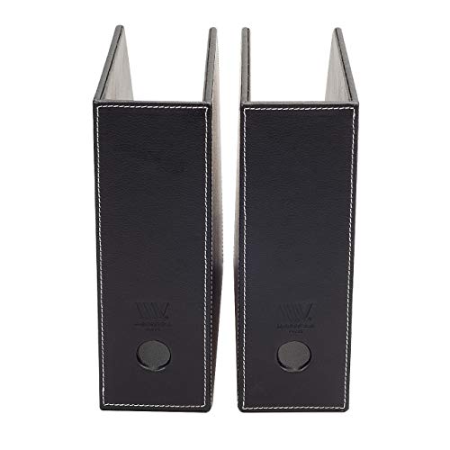 MobileVision Executive Leather Vertical File Folder Holder & Office Product Organizer, Store Files, Magazines, Notepads, Books and more, 2 Pack Combo Set