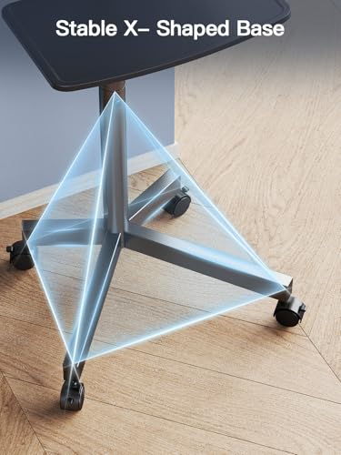 PERLESMITH Black Rolling TV Cart for 23-65 Inch TVs, Height Adjustable & Tilting, Max 99 lbs