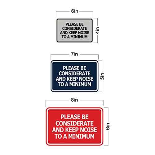 Signs ByLITA Classic Framed, Please Be Considerate and Keep Noise to a Minimum Sign (Blue) - Medium 5 Pack