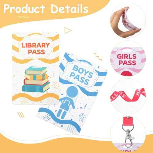 BESARME 10 Set Hall Passes for Classrooms Hall Pass Lanyards Colorful Unbreakable School Passes for Hall Restroom Library Nurse Boy Girl Office School Classroom Supplies