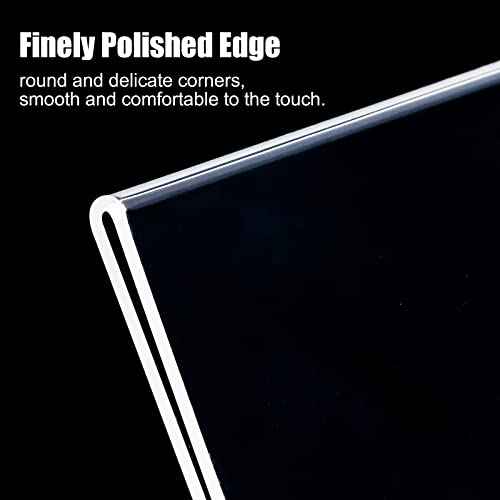 8.5 x 11 Acrylic Sign Holder 2 Pack, Vertical T Shape Clear Plastic Menu Holder, Unbreakable Table Sign Holder for Restaurant, Office, School, Store and Home Use