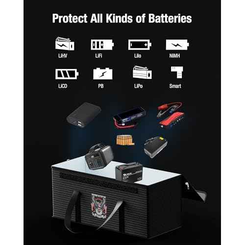200AH LiFePO4 Lithium Battery Fireproof Bag,Large Capacity Explosion-proof Lipo Battery Safe Bag for Charging and Storage,Compatible with LiTime and Renogy(21.9 * 9 * 9.4in)