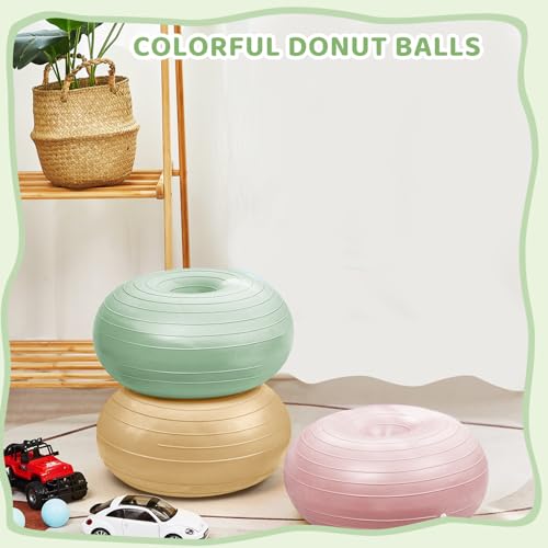 Lewtemi 3-Pack 20in Donut Wobble Chair Set - Flexible Classroom Seating, Boho Color