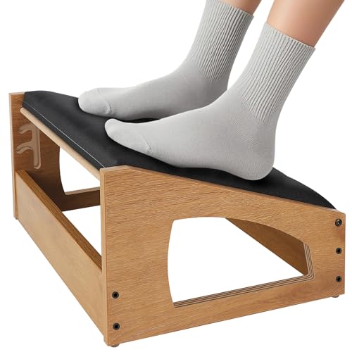 XINGMIAOWJ Ergonomic Foot Rest Under Desk - 4-Height Adjustable Foot Stool Natural01
