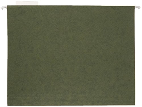 Amazon Basics Green Hanging File Folders with Adjustable Tabs - 25 Pack, Letter Size