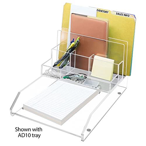 Kantek Acrylic File Sorter/Desk Organizer, 10.5-Inch Wide x 7.5-Inch Deep x 6.7-Inch High, Clear (AD245)