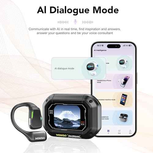 MINISO M98 Open Ear Translation Earbuds Real Time 135 Language Translator Earbuds Bluetooth 5.4 AI Translation Headphones with app fit iOS & Android Translation Device Earbuds for Travel Business