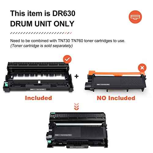 V4INK Compatible DR-630 Drum Replacement for Brother DR630 DR660 Drum for Brother HL-L2300D HL-L2320D HL-L2340DW HL-L2360DW HL-L2380DW MFC-L2700DW MFC L2720DW L2740DW DCP-L2520DW DCP-L2540DW Printer