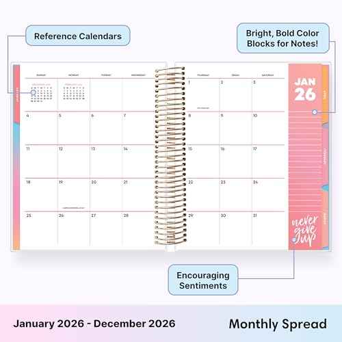 Blue Sky Livewell 2026 Daily and Monthly Planner Calendar, January 2026 - December 2026, 7" x 9", Flexible Laminated Cover, Heavy Duty Coil Binding, Colorful Premium Paper, Includes Storage Pocket, Stickers, Waimea