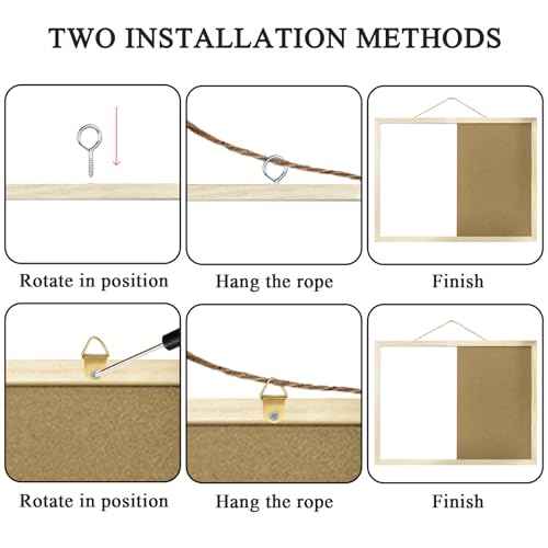 GDMINLO 16.5 x12.6 Inches Dry Erase Cork Bulletin Combination Board, Notice Memo Wall Mounted Vision for Home, School and Office(Pins, Eye Bolts, gaskets, Screws)