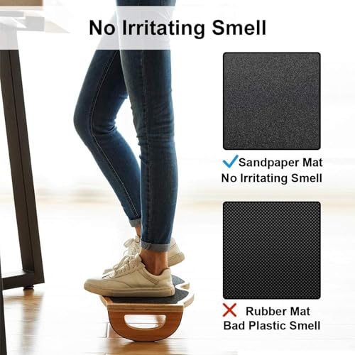 StrongTek Under Desk Footrest, Wooden Rocking Foot Rest (18W x 11L), 350lbs Capacity, Non-Slip