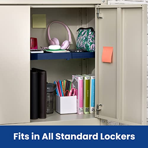LockerMate Adjust-A-Shelf Locker Shelf 2-Pack Blue, Fits Any Height, Easy Install