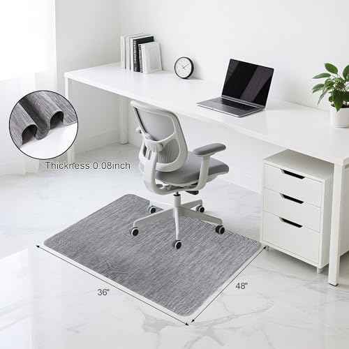 Office Chair Mat for Hardwood & Tile Floor, 36"x48" Desk Computer Chair Mat, Anti Slip, Non-Curve, Floor Protector Under Desk Low-Pile Office Rug for Rolling Chair