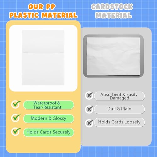 Fuutreo 6 Pack Clear Plastic Wall Pockets - 12.6 x 9.4 Inch File Organizer Set
