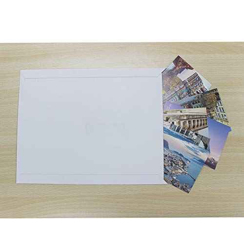 100 Pack 9X12 inch Self Seal Photo Document Mailers Stay Flat White Cardboard Envelopes White Photography Mailersfor CD, Photos, Document