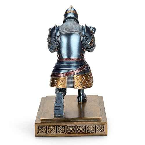 King's Guard Knight Pen Holder Pen Stand Desk Organizers and Accessories Resin Pencil Holder as Gift for Office and Home (Blue)