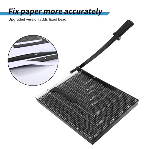 ISDIR Guillotine Paper Cutter 18" with Integrated Pressure Bar ? Heavy Duty Metal Base, 12-Sheet Capacity, Magnetic Guide & Safety Guard ? Precision Trimmer for Cardstock, Crafts, DIY, Photos & Office