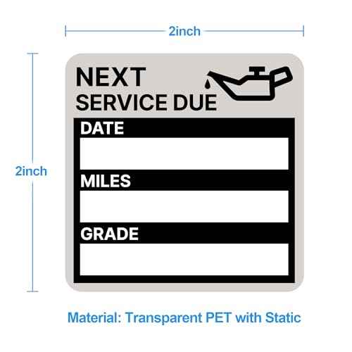 for Oil Change Sticker Static Cling, Clear Stickers 120 Pcs 2¡±x 2¡± Next Service Due Sticker for Windshield, Easy to Peel with No Residue for Car Auto Vehicle Window (Black-Grey)