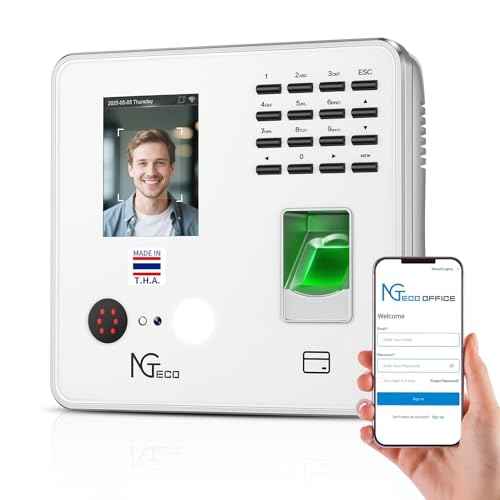 NGTeco Time Clock Cloud-Based, 4-in-1 Time Clocks for Employees Small Business, 2.4GHz WiFi Remote Control Clock in and Out Machine with Software & App, 10 IC Cards, 0 Monthly Fee