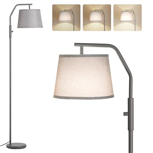 SUNMORY Floor Lamps for Living Room, 12W Bulb Included, Tall Lamp for Bedroom with Adjustable Head, Modern Standing Lamp, 0-100% Dimmable Arc Floor Lamp for Dining Room Office Nursery, Galaxy Gray
