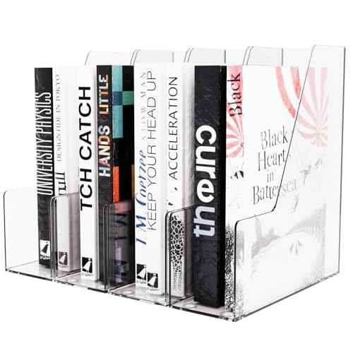 Magazine Holder, Versatile Plastic Clear Magazine Holder, Book File Folder Organizer Store for Office Desk, Desk Organizer Set - 4 Pieces