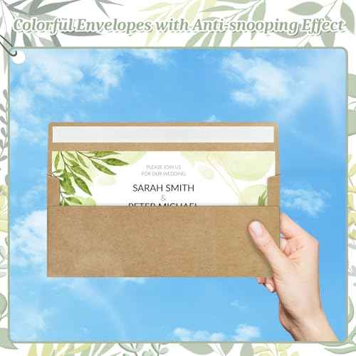 50 Pcs Kraft #10 Business Envelopes, Self Seal Standard Envelopes, Windowless Business Mailing Envelopes for Office, Checks, Letters, Invoices, Statements, Wedding, 4-1/8 x 9-1/2 inch