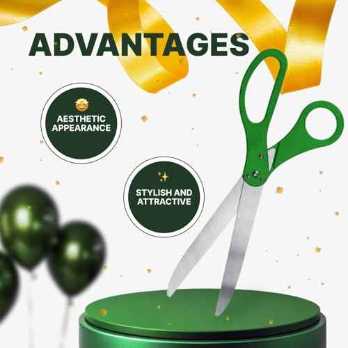 Giant Scissors for Ribbon Cutting - Green 25 Inch Grand Opening Scissors for Ribbon Cutting Ceremony Business Openings Special Events and Inaugurations
