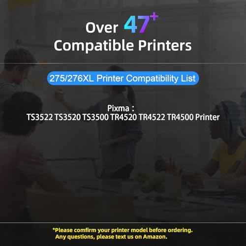275XL 276XL Ink Cartridges Replacement for Canon Ink 275 276 PG-275 CL-276 Compatible with Canon PIXMA TR4720 TR4722 TS3522 TS3520 TS3500 Printer (1 Black, 1 Tri-Color)