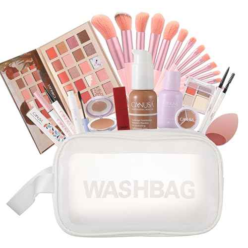 26Pc Full Face Makeup Set Gift Surprise for Women Cosmetic Essential Starter Bundle Include 24 Colors Eyeshadow Palette, Lipstick,13-NI-1 glamour-brush set. Pack Flawless (Ochre Brown D1, ONE SIZE)
