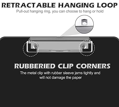 HERKKA 15 Pack Clipboards - Black Low-Profile A4 12.5 x 9 Inches (15 Pack)