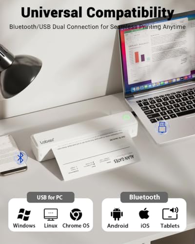 Labeer Wireless Bluetooth Thermal Printer Inkless Portable Office & Business