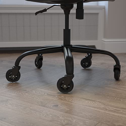 Flash Furniture Waylon Set of 5 Transparent Polyurethane Replacement Wheels for Gaming, Business, and Home Office Chairs - Suitable for Hardwood & Carpet