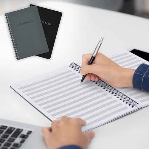 Set of 2 Easy to Use Accounting Ledger Books - Expense Tracker Notebook for Your Small Business - The Perfect Personal Finance Checkbook, Income and Expense Log Book