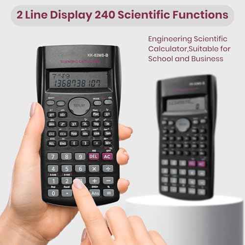 10 Pack Scientific/Engineering Calculator, 2 Line Display, Black, Fraction & Complex Number Calculations, Ideal for Students & Professionals