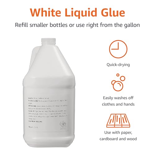 Amazon Basics All-Purpose White Liquid Glue, 1 Gallon – Ideal for School, Craft & Slime