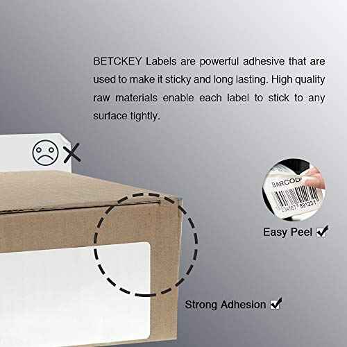 BETCKEY - 2.5" x 1" (64 mm x 25 mm) Multipurpose & Barcode Labels Compatible with Zebra & Rollo Label Printer,Premium Adhesive & Perforated [10 Rolls, 13800 Labels]