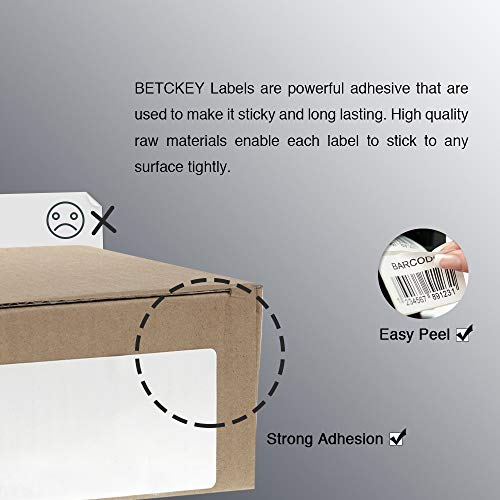 BETCKEY - 2" x 1.5" (51 mm x 38 mm) UPC Barcode & Address Labels Compatible with Zebra & Rollo Label Printer,Premium Adhesive & Perforated [16 Rolls, 16000 Labels]