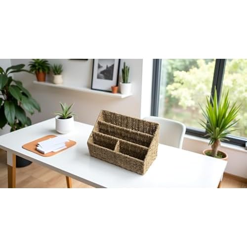 KOLWOVEN Magazine Display Holder- Mail Organizer Countertop- Mail Holder l Bill Sorter Organizer For Desk And Home Boho Rack Storage Organizer