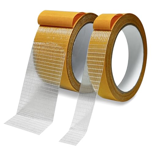 Birllaid Double Sided Fabric Tape Heavy Duty 2in x 33ft / 1in x 33ft