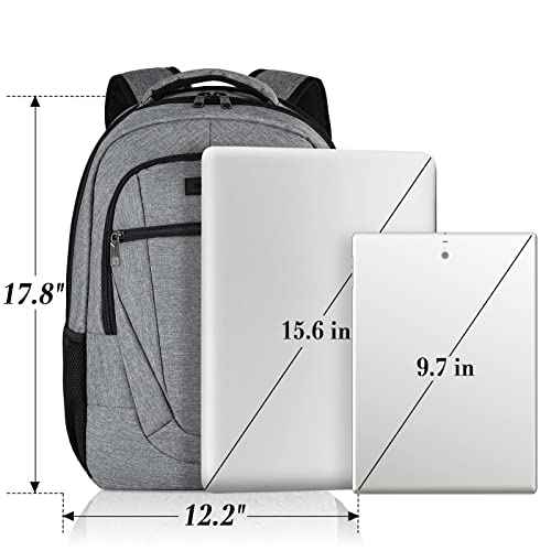 BIKROD Travel Laptop Backpack for Men and Women, Backpacks for School Teen Boys, Business Anti Theft Slim Durable Back Pack with USB Charging Port, Adult Computer Bag Gift 15.6 IN Laptop, Grey