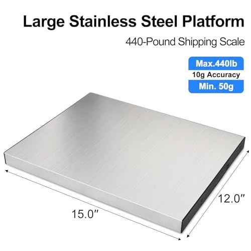 THINKSCALE 440lbs/10g Shipping Scale, Wireless LCD Displays, Heavy Duty Weight Scale Postal Scale, Stainless Steel Large Platform, Scale for Packages, Luggage Scale