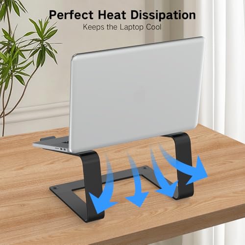Ergonomic Aluminum Laptop Stand for Desk, 10-15.6 Inch Compatibility