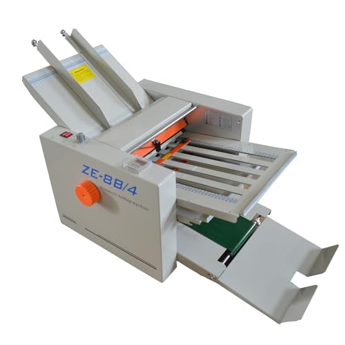 Banfluxion Digital Paper Folding Machine 110V - Automatic Desktop Document Folder with 4 Trays, Adjustable Speed, Manual & Auto Feed
