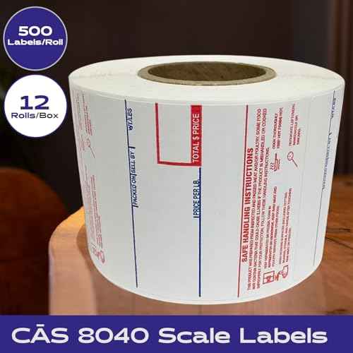 CEPRICO - C?S 8040 Scale Labels | 12 Rolls for C?S Scales | C?S lst-8040 Printing Scale Label | Quality for C?S Digital Scale | UPC Safe Handling | C?S lp 1000 | 58 x 60 mm | 500 Labels for Scales