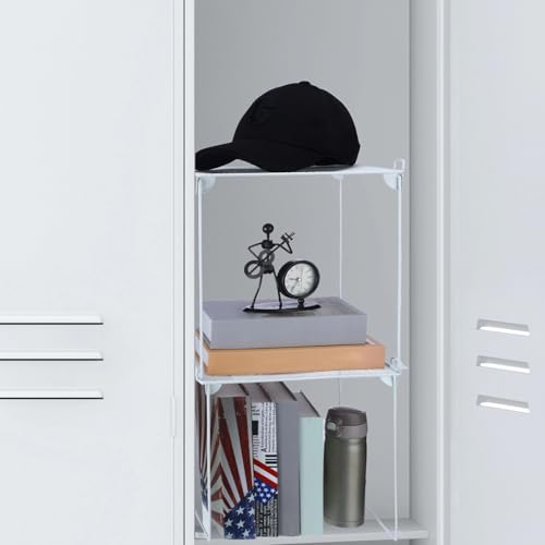 Panelee Metal Locker Shelf Organizer Stackable School, Double Layer,