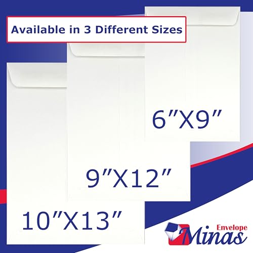500 Minas Envelope 6" x 9" Catalog Envelope (Open End) Sturdy 24lb. White (500 Envelopes)