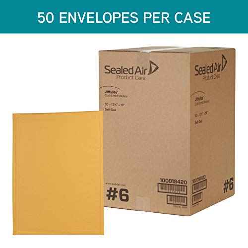 Sealed Air JiffyLite Cellular Cushioned Mailers (SEL39097), brown kraft, 50